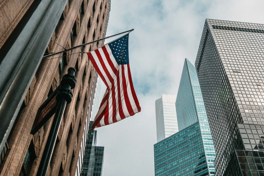 low angle photo of flag of U.S.A