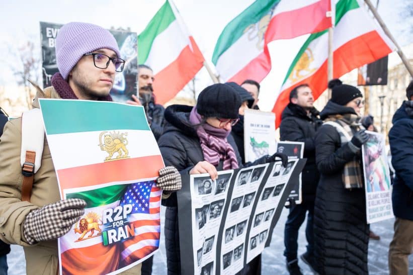 Iraniečių bendruomenės akcija. ELTA / Ervin Rauluševičius nuotr.