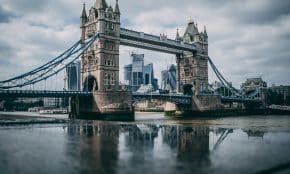 London Tower Bridge taken under white clouds during daytime