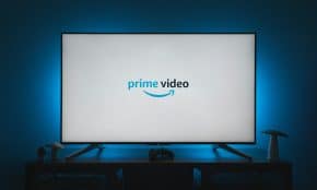 a television screen with the prime video logo on it