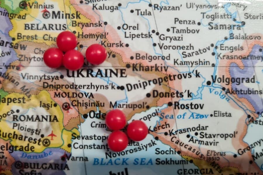 Ukrainos žemėlapis. Unsplash nuotr.