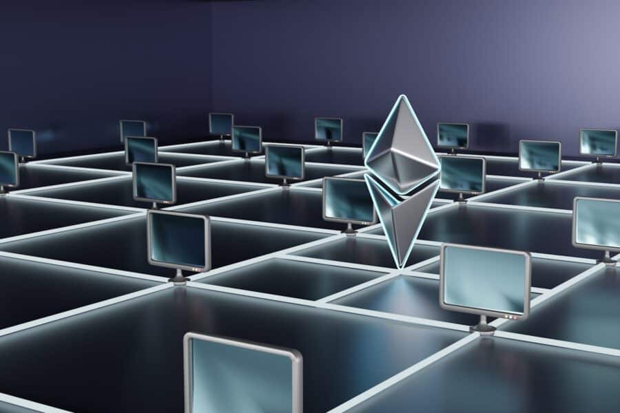 a room with many computers