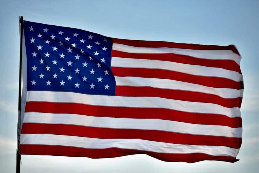 us a flag on pole