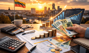 Atlyginimai Lietuvoje. DI generuota nuotr.