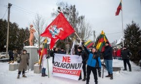 Protestas Kapčiamiestyje. ELTA