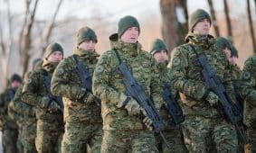 NATO Daugianacionalinės kovinės grupės integracijos ir vadovavimo Vokietijos 45-ajai brigadai „Lietuva“ perdavimo ceremonija. ELTA / Josvydas Elinskas