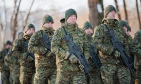 NATO Daugianacionalinės kovinės grupės integracijos ir vadovavimo Vokietijos 45-ajai brigadai „Lietuva“ perdavimo ceremonija. ELTA / Josvydas Elinskas