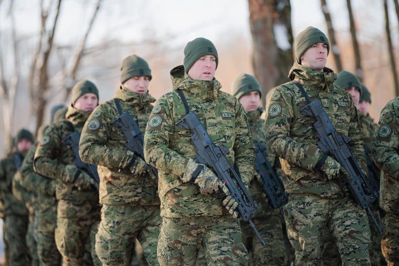 NATO Daugianacionalinės kovinės grupės integracijos ir vadovavimo Vokietijos 45-ajai brigadai „Lietuva“ perdavimo ceremonija. ELTA / Josvydas Elinskas