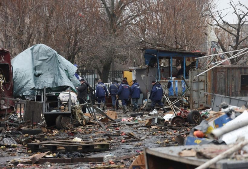 Per masinę Rusijos ataką žuvo du žmonės, o dar daugiau kaip 10 buvo sužeista. EPA-ELTA