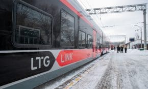 Baterinio „Stadler“ traukinio pristatymas Kaune. ELTA / Orestas Gurevičius nuotr.