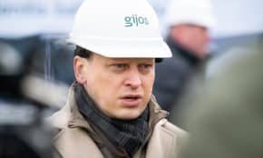 Simbolinės laiko kapsulės įkasimas Vilniaus žaliojo vandenilio gamyklos statybų proga. ELTA / Jonas Balčiūnas nuotr.