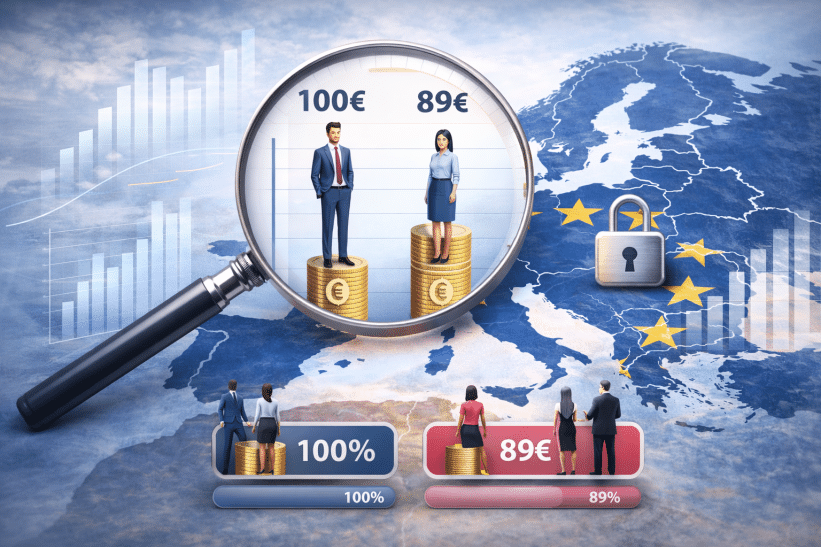 Atlyginimų skaidrumas Europoje. DI sugeneruota nuotr.