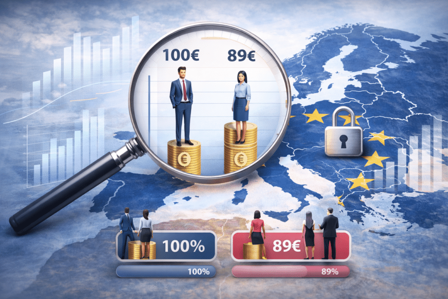 Atlyginimų skaidrumas Europoje. DI sugeneruota nuotr.