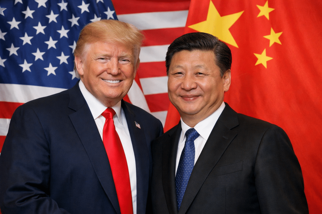 D. Trumpas ir X. Jinpingas. DI generuota nuotr.