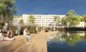 Salininkų parko vizualizacija. Vilniaus vystymo kompanijos nuotr.