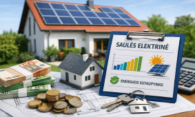 Saulės elektrinė. DI sugeneruota nuotr.