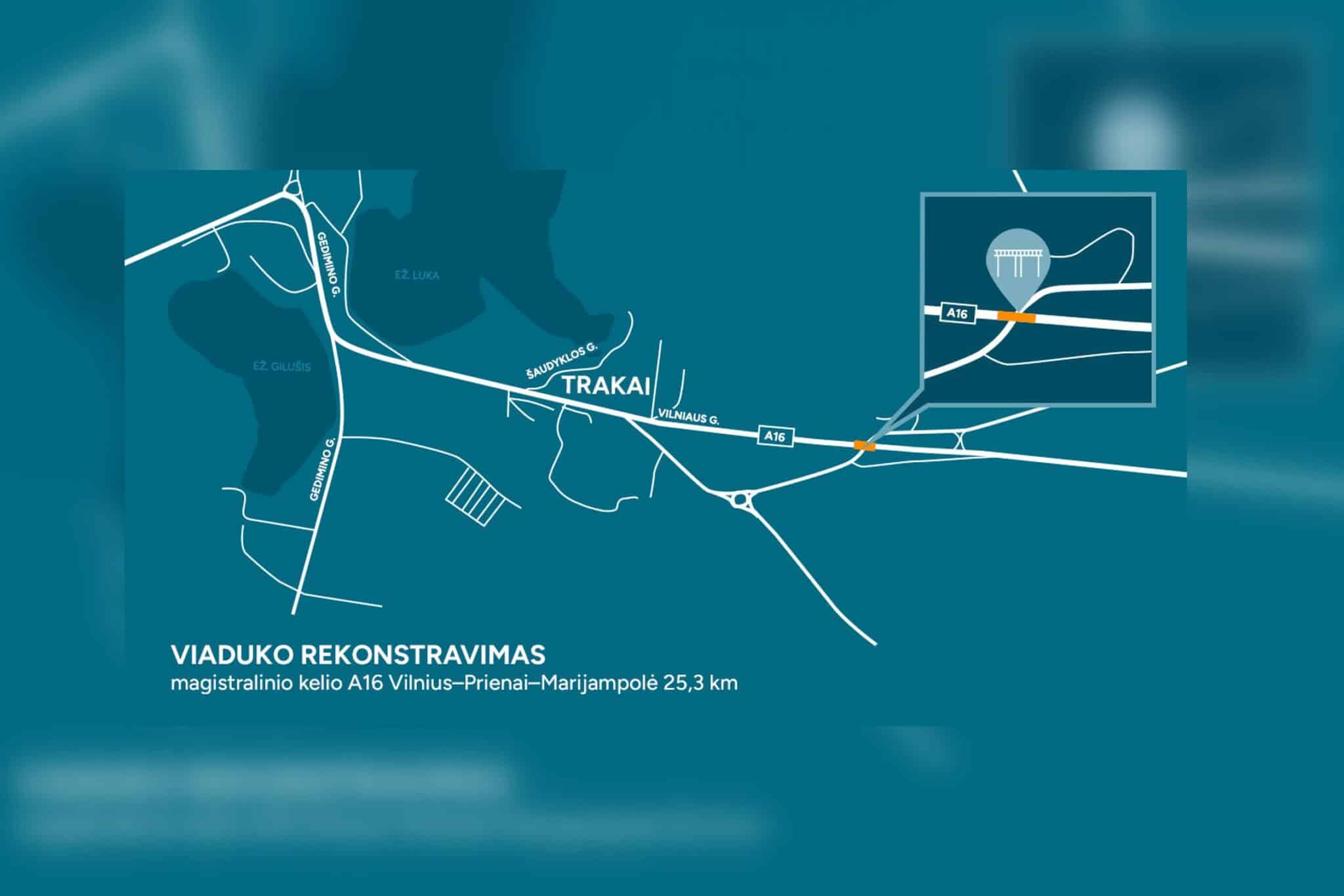 Darbai pajudėjo: pradedama Senųjų Trakų viaduko rekonstrukcija