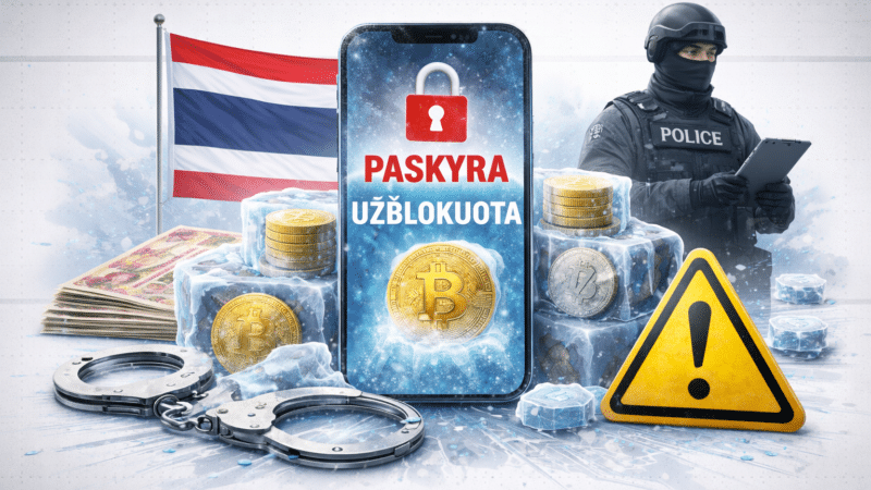 Tailandas smogia kripto sukčiams, įšaldyta daugiau nei 10 tūkst. įtariamų sąskaitų