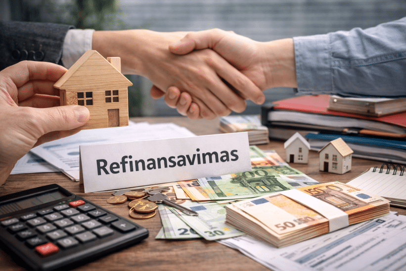 Būsto paskolos refinansavimas. DI sugeneruota nuotr.