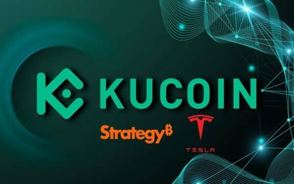 „KuCoin” leidžia spekuliuoti „Tesla” ir „Strategy” akcijomis per kriptovaliutas