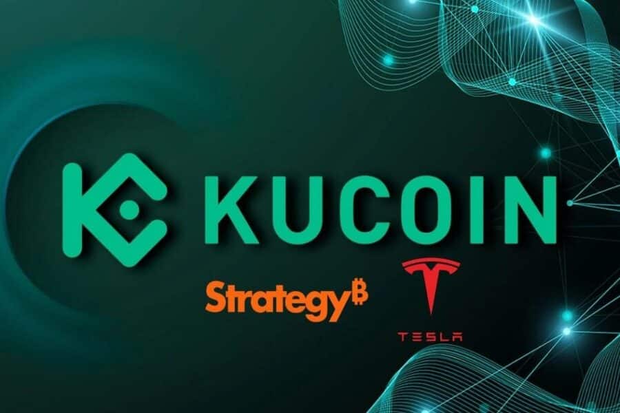 „KuCoin” leidžia spekuliuoti „Tesla” ir „Strategy” akcijomis per kriptovaliutas