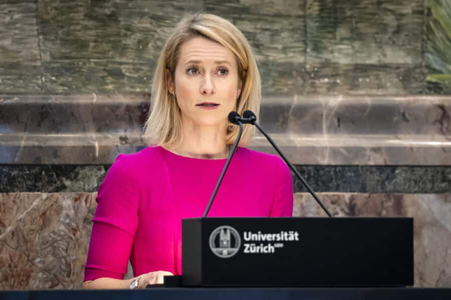 ES vyriausioji diplomatė Kaja Kallas. EPA/MICHAEL BUHOLZER nuotr.