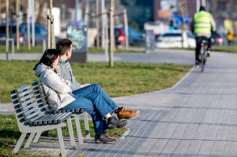 Sostinės gyventojai mėgaujasi pavasariu. ELTA / Jonas Balčiūnas