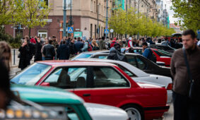 Protestas prieš iniciatyvą didinti istorinių automobilių amžiaus ribą. ELTA / Josvydas Elinskas