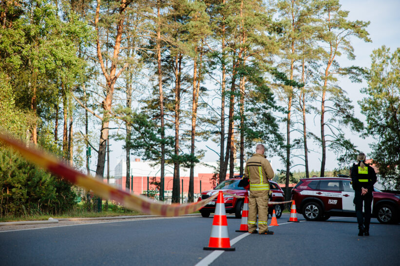 Gaisras Baltosios Vokės gatvėje. ELTA / Josvydas Elinskas
