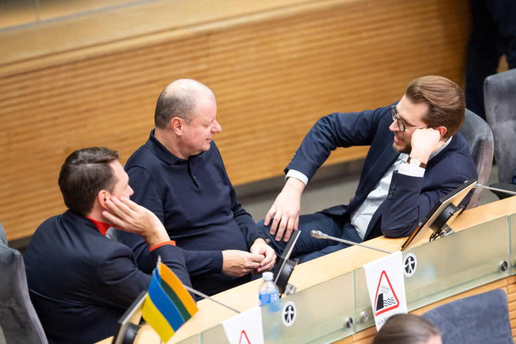 Domas Griškevičius, Saulius Skvernelis, Lukas Savickas. ELTA / Andrius Ufartas