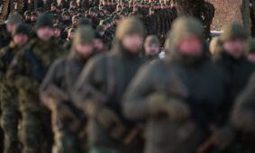 NATO Daugianacionalinės kovinės grupės integracijos ir vadovavimo Vokietijos 45-ajai brigadai „Lietuva“ perdavimo ceremonija. ELTA / Josvydas Elinskas