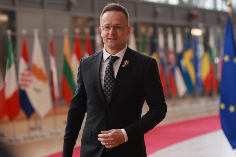 Vengrijos užsienio reikalų ministras nutekintame garso įraše aptarė ES sankcijas su Rusija. EPA-ELTA