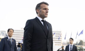 Prancūzijos prezidentas Emmanuelis Macronas. EPA/JEON HEON-KYUN