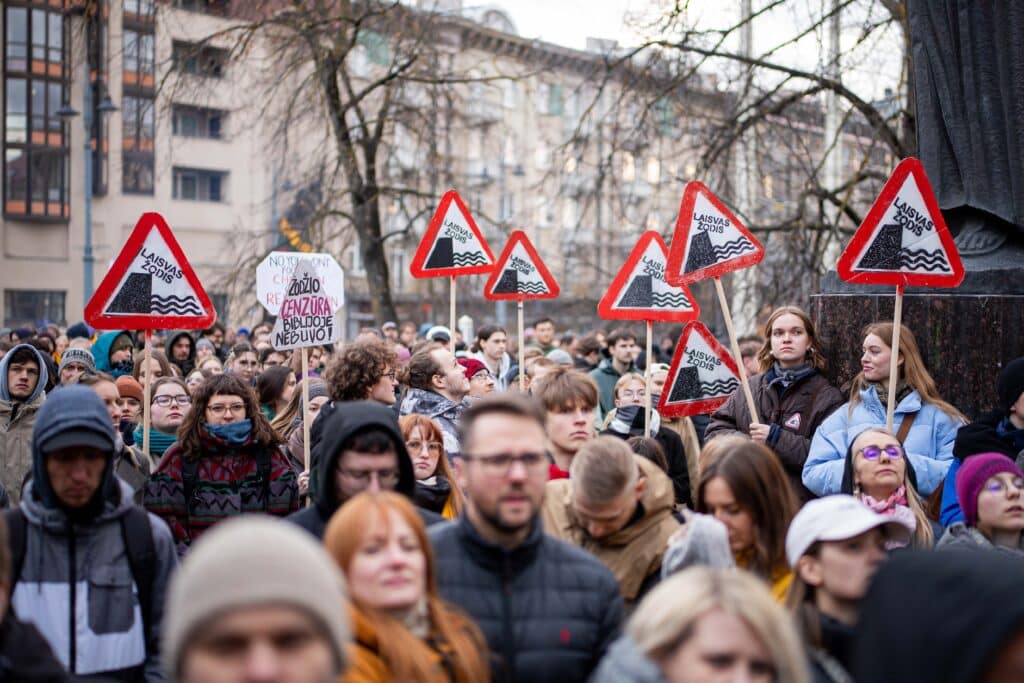 Protestas „Šalin rankas nu laisvo žodžio! Nepasiduosime“. ELTA / Žygimantas Gedvila