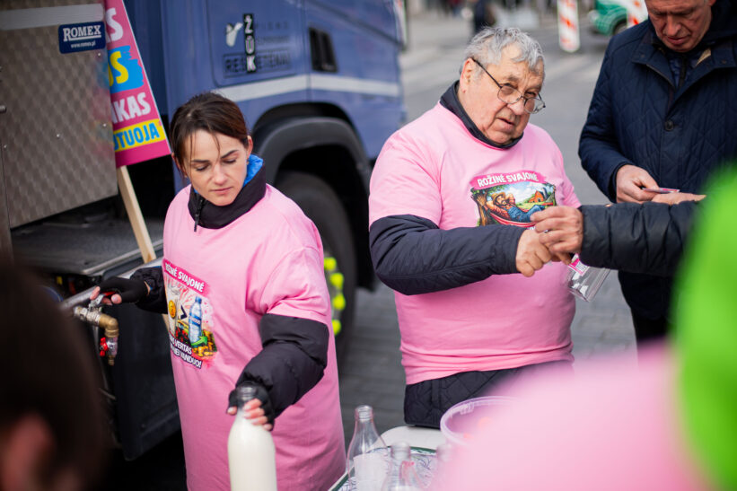 Pieno gamintojų protestas prie Vyriausybės. ELTA / Žygimantas Gedvila