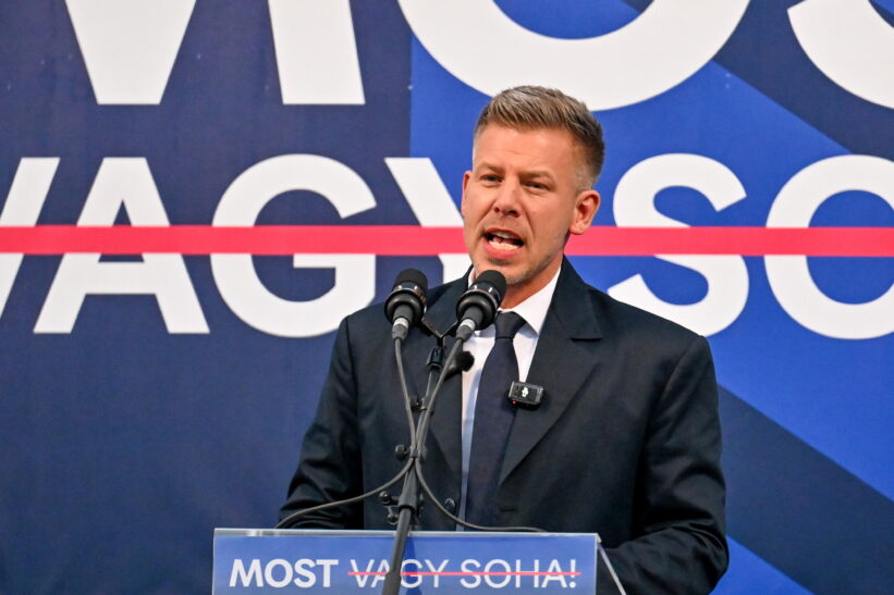 Vengrijos opozicicijos lyderis Peteris Magyaras. EPA/TIBOR ILLYES