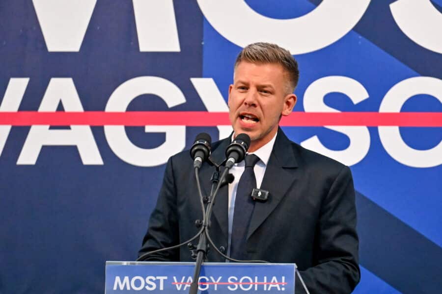 Vengrijos opozicicijos lyderis Peteris Magyaras. EPA/TIBOR ILLYES