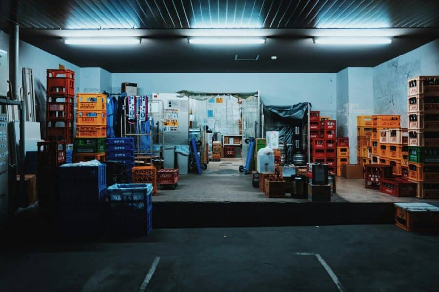 Vegetable storage warehouse crates