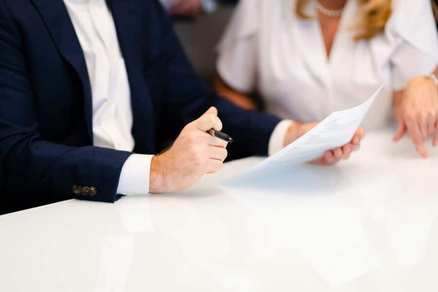 Business meeting lobbyists politicians table documents
