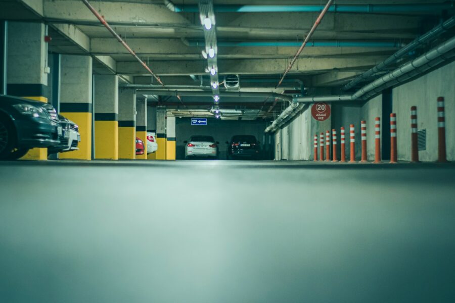 Charging station underground parking garage