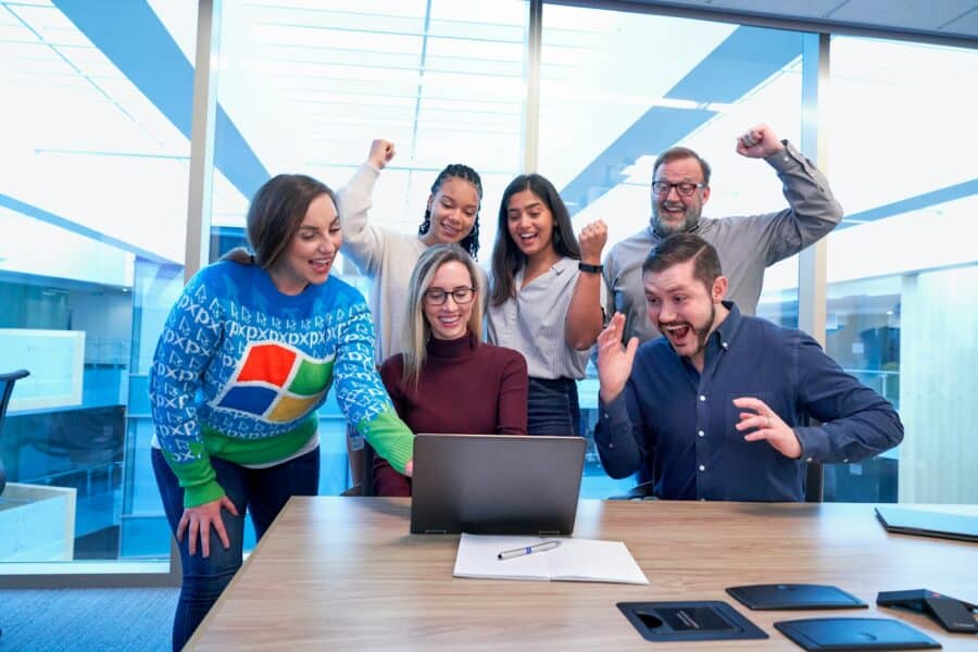 Startup office solar panels team