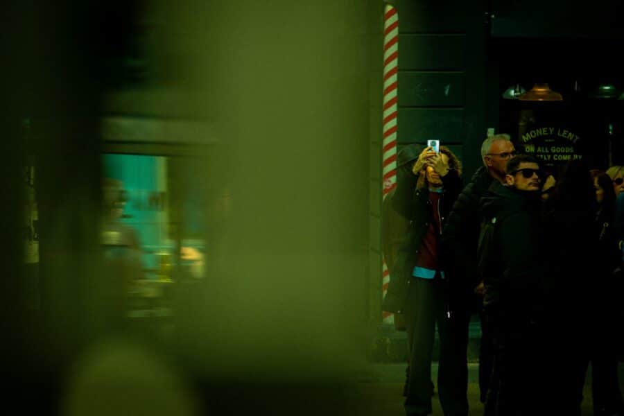 Street photography smartphone evening city