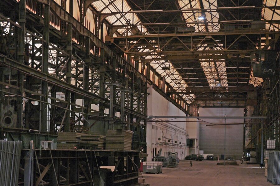 Industrial factory hall electrical switchgear