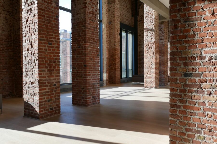 Industrial loft apartment interior windows
