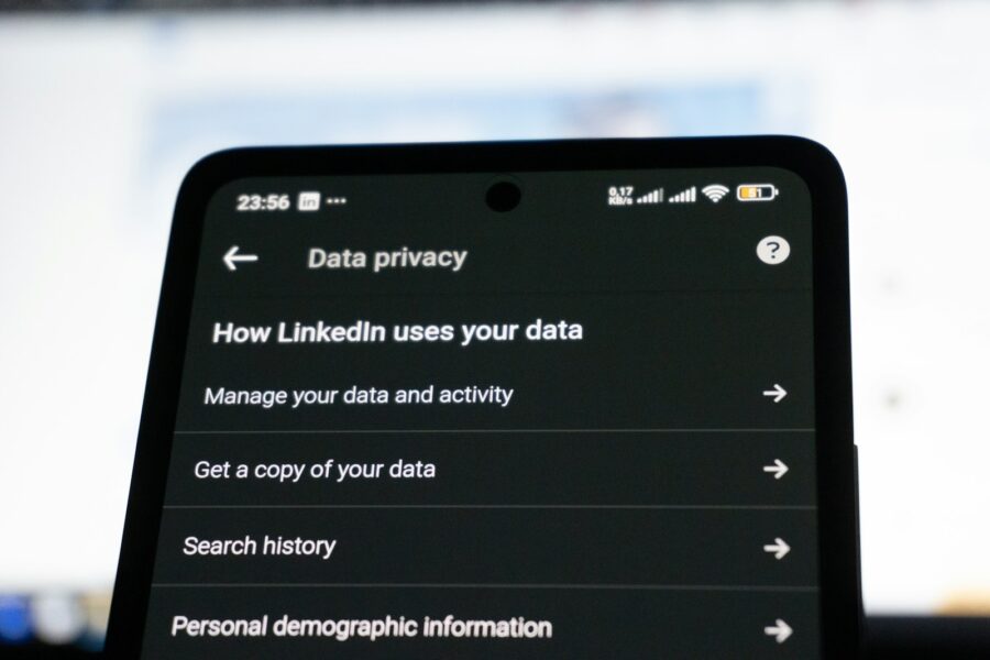 Smartphone settings screen privacy permissions